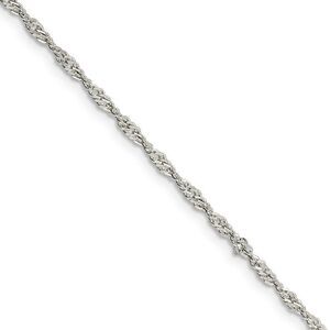 2mm Sterling Silver, Solid Singapore Chain Necklace, 20 Inch